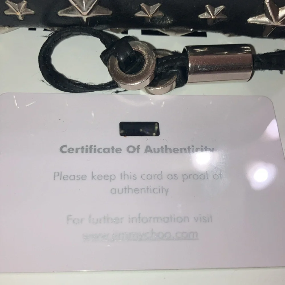 Jimmy Choo Black Long Wallet with Silver Stars with COA
